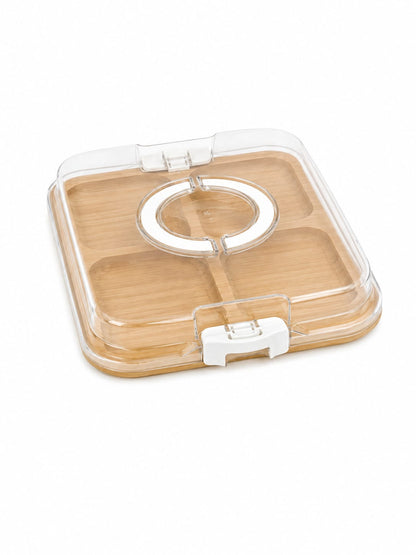 4-PART BAMBOO TRAY WITH LID