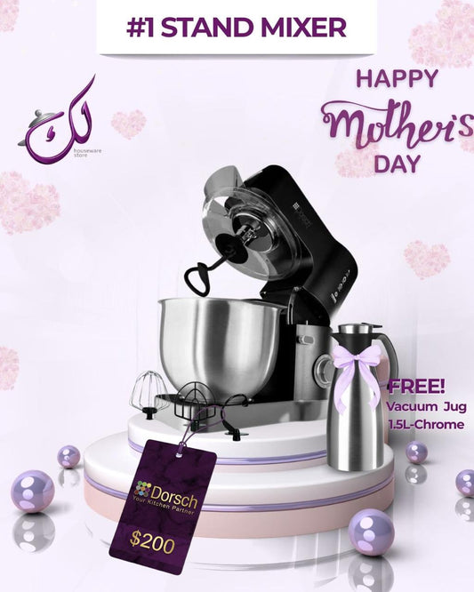 🎁Mother's Day Offer 1: 5.5L Dorsch Stand Mixer + Free 1.5L Chrome Vacum Jug