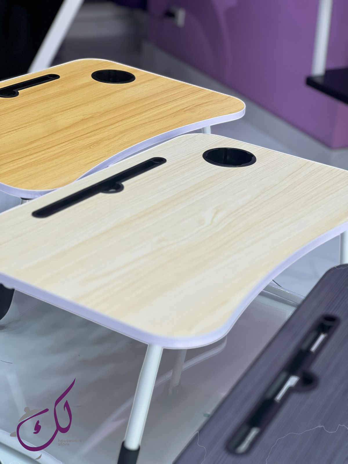 Premium Foldable Laptop Table – 3 Colors | Cup Holder & Phone Slot