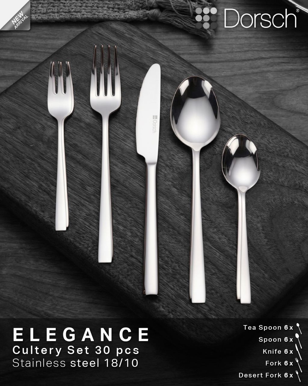 Dorsch Elegance Cutlery Set - 30Pcs