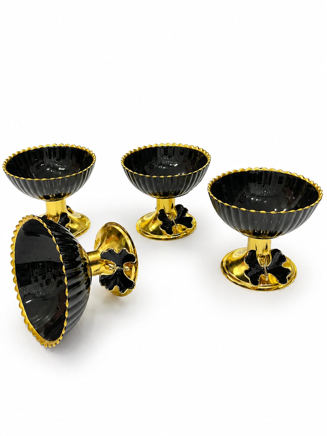 6-Piece Meghli Cups Set – Black & Gold Butterfly