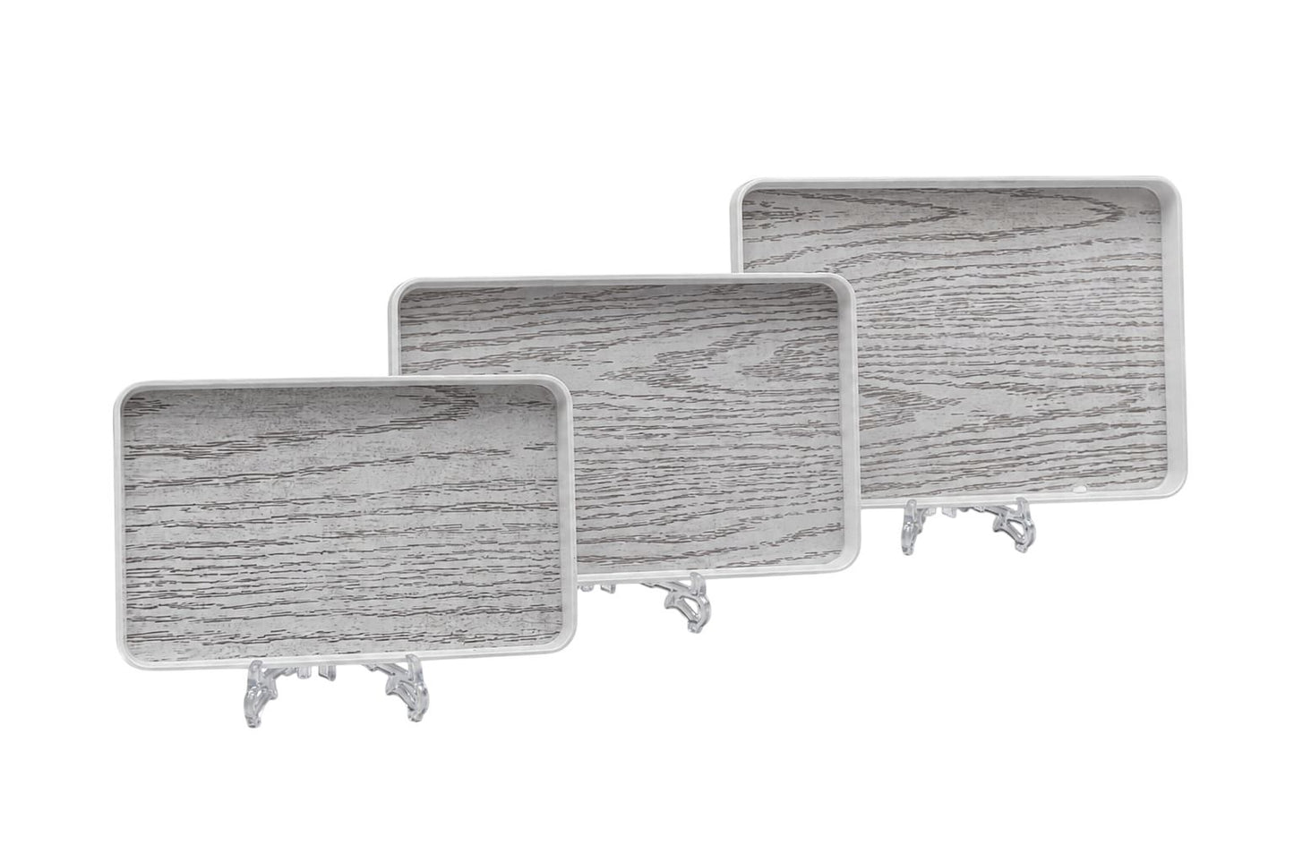 White Ash Wood Grain Tray Set - 3Pcs
