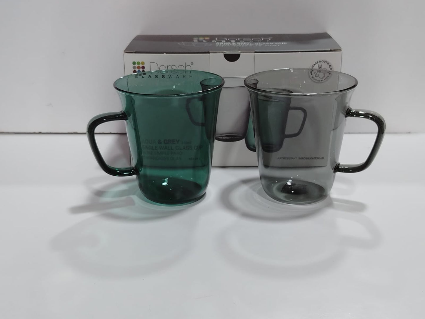 DORSCH AQUA & GREY MUG SET – 310ML – SET OF 2