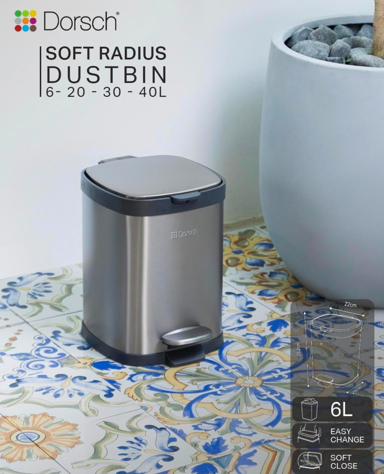 DORSCH OFFICE DUSTBIN – 6L