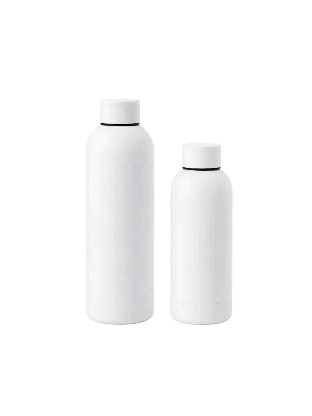 WHITE STAINLESS STEEL FLASK SET – 750ML & 500ML