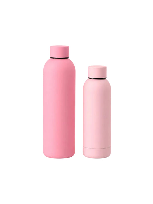 PINK STAINLESS STEEL FLASK SET – 750ML & 500ML