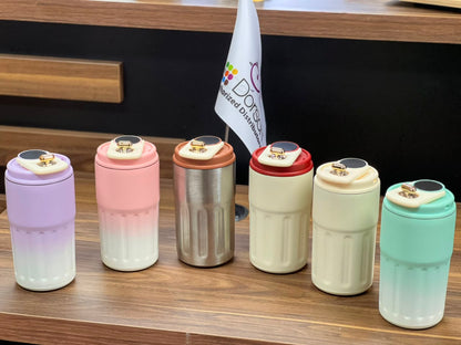 Beige Beige Gold Cap Thermal Tumbler – 450ml