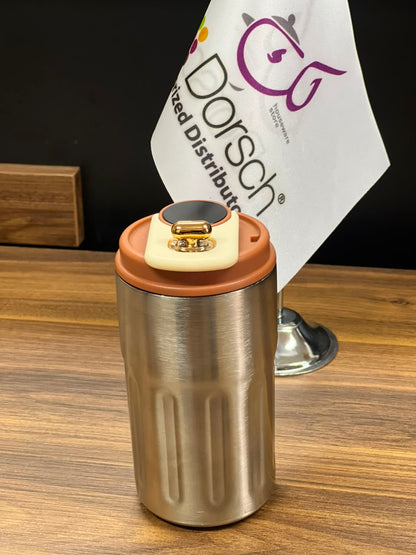 Stainless Gold Cap Thermal Tumbler – 450ml