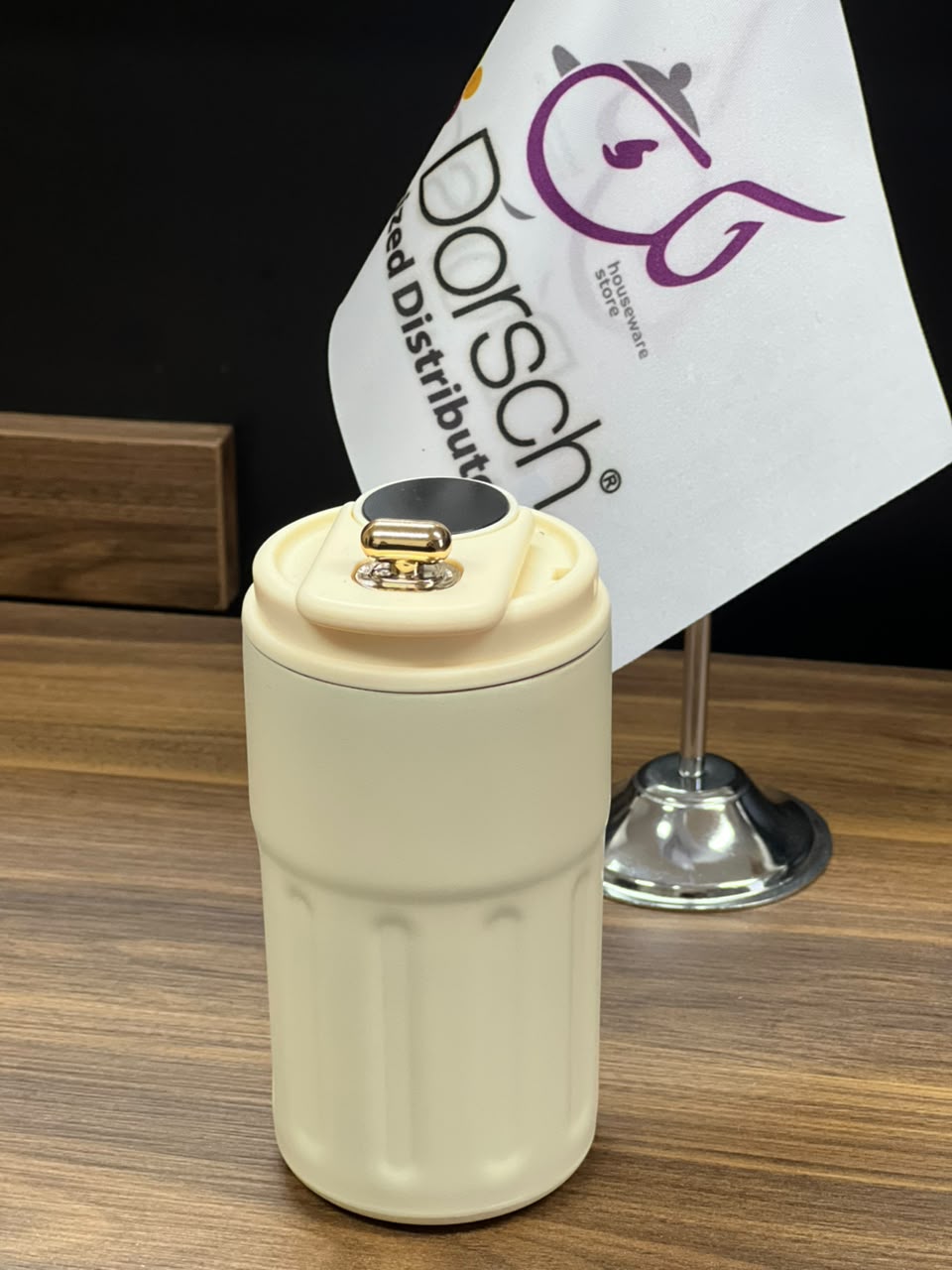 Beige Beige Gold Cap Thermal Tumbler – 450ml