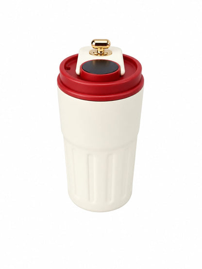 Beige Red Gold Cap Thermal Tumbler – 450ml