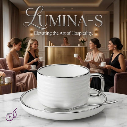 Lumina-S Silver Coffee  Set 6 CUPS + 6 Plates