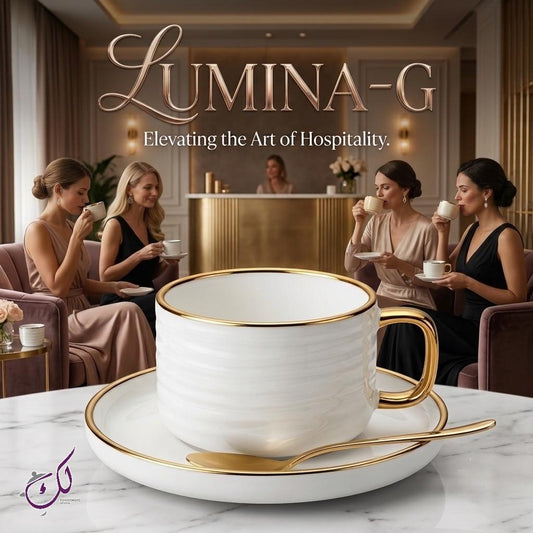 Lumina-G GOLD Coffee  Set 6 CUPS + 6 Plates