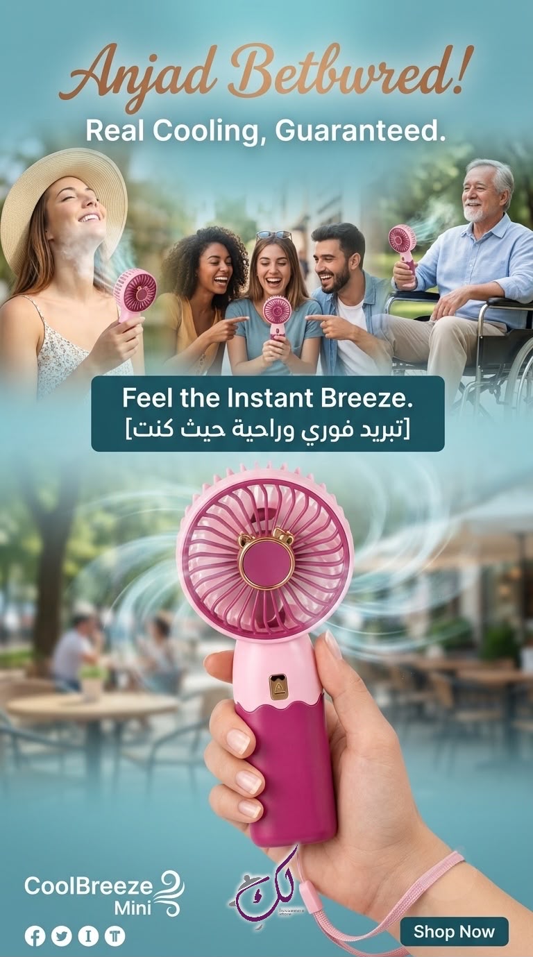 PORTABLE RECHARGEABLE MINI FAN PINK