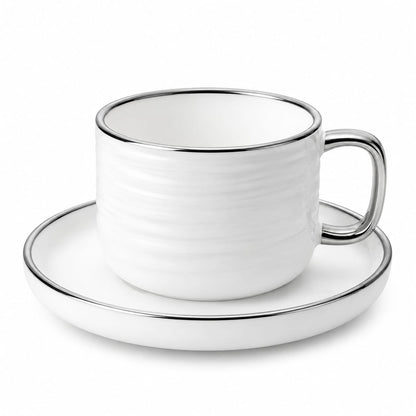 Lumina-S Silver Coffee  Set 6 CUPS + 6 Plates