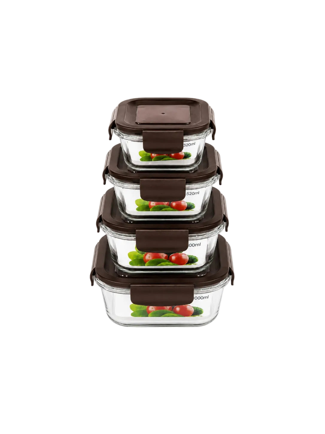 SQUARE GLASS STORAGE BOX – SET OF 4 BLACK