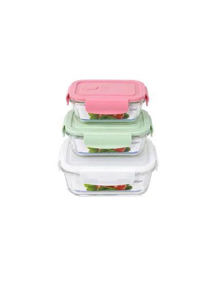 RECTANGLE GLASS STORAGE BOX – SET OF 3