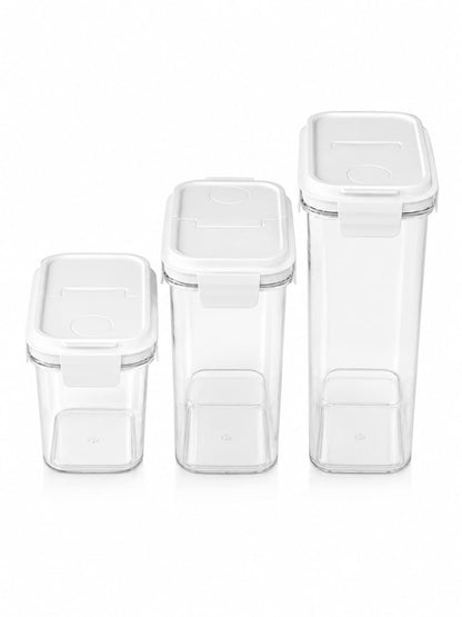 PLEXI STORAGE BOX WITH MEASURING CUP – SET OF 3