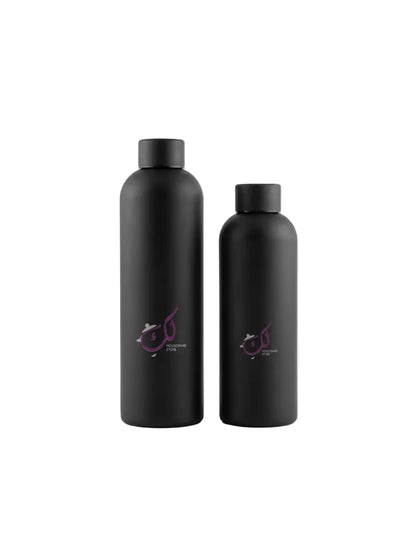 BLACK STAINLESS STEEL FLASK SET – 750ML & 500ML
