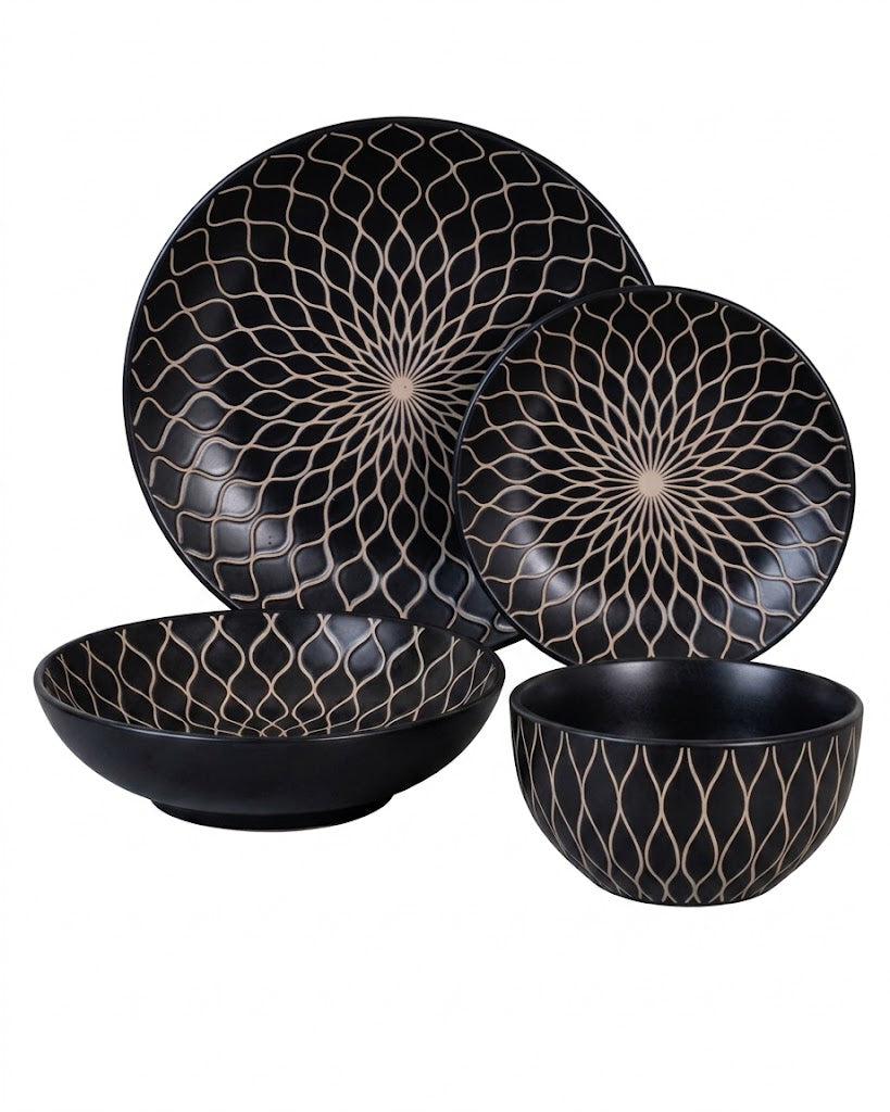 Dorsch Noir Dinner Set – 24 Pieces (Stoneware)