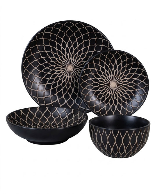 Dorsch Noir Dinner Set – 24 Pieces (Stoneware)