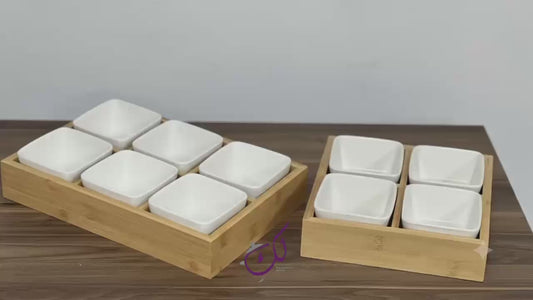 4PCS Bamboo Appetizer Tray